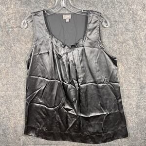 J. Jill Silk Tank Blouse Gray Sz Medium
